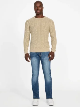Pull lavé à mailles torsadées Herman