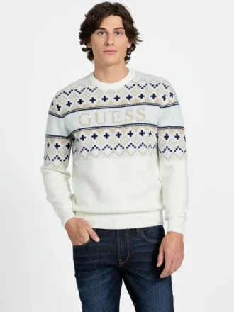 Pull à logo en mélange de laine nordique