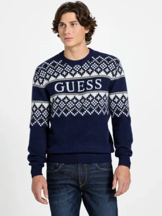 Pull à logo en mélange de laine nordique