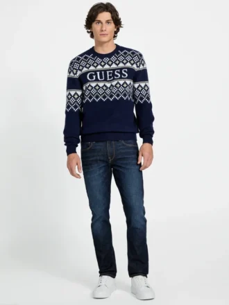 Pull à logo en mélange de laine nordique