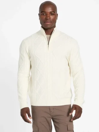 Pull à mailles torsadées Eco Noel Zip
