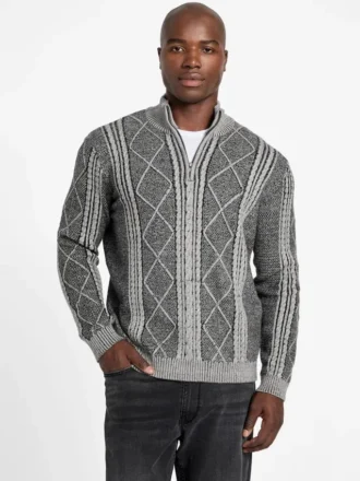 Pull à mailles torsadées Eco Noel Zip