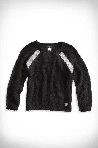 Pull à paillettes en fausse fourrure pour filles (2-6X)