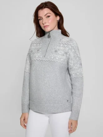 Pulls en laine mélangée à demi-fermeture éclair