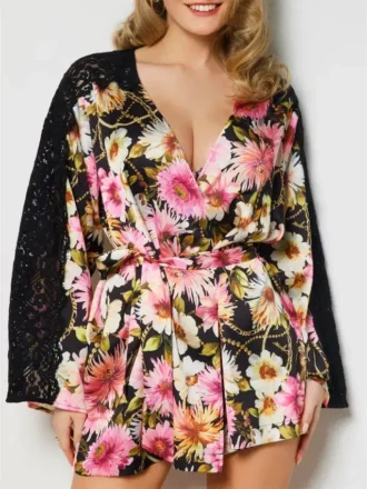 Robe de chambre à fleurs Eco Rose