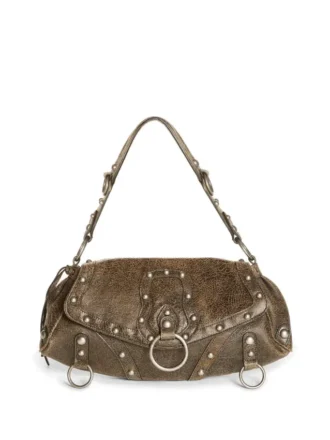 Sac à bandoulière en cuir craquelé