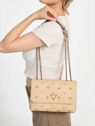 Sac convertible en raphia avec strass Giully II Sac convertible en raphia avec strass Giully II