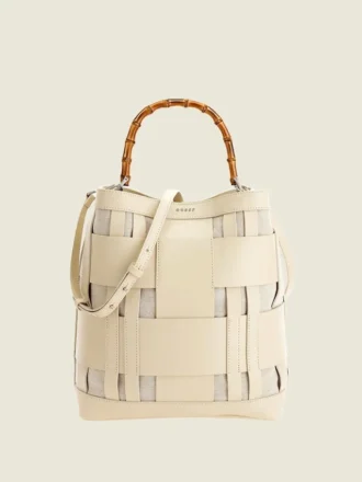 Sac hobo en cuir tissé Aida