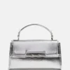 Sac à main à poignées supérieures en cuir métallisé Iris Sac à main à poignées supérieures en cuir métallisé Iris