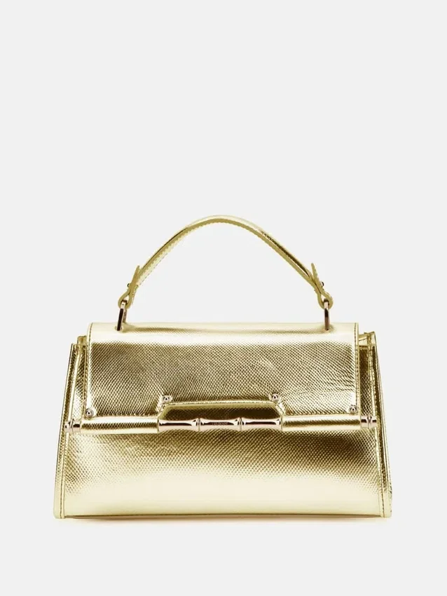 Sac à main à poignées supérieures en cuir métallisé Iris Sac à main à poignées supérieures en cuir métallisé Iris
