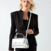 Sac à main à poignées supérieures en cuir métallisé Iris Sac à main à poignées supérieures en cuir métallisé Iris