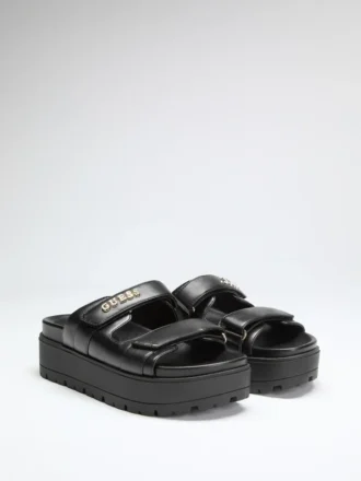 Sandales en cuir véritable à boucles