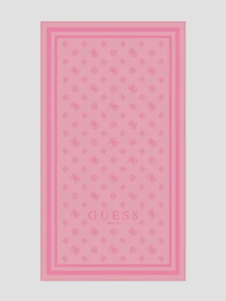 Serviette en jacquard à motif de pivoines