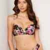 Soutien-gorge push-up à motif floral rose Soutien-gorge push-up à motif floral rose