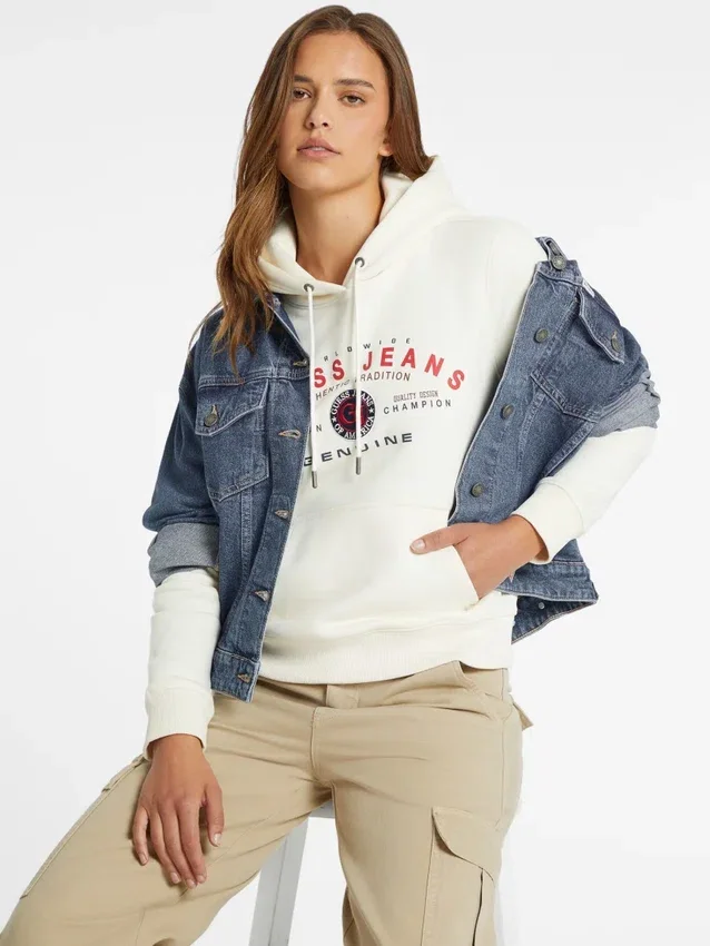 Sweat à capuche classique avec logo authentique Sweat à capuche classique avec logo authentique