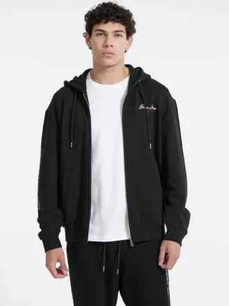 Sweat à capuche zippé avec inscription