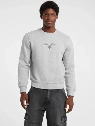 Sweat-shirt à col rond avec inscription en polaire Sweat-shirt à col rond avec inscription en polaire