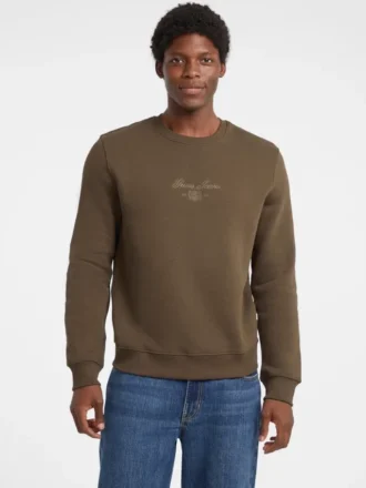 Sweat-shirt à col rond avec inscription en polaire Sweat-shirt à col rond avec inscription en polaire