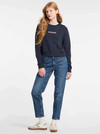 Sweat-shirt à col rond brodé