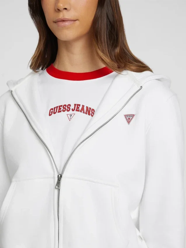 Sweatshirt zippé avec mini-écusson Sweatshirt zippé avec mini-écusson