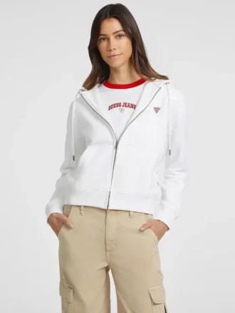 Sweatshirt zippé avec mini-écusson