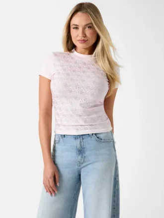 T-shirt à col montant Quattro G avec strass