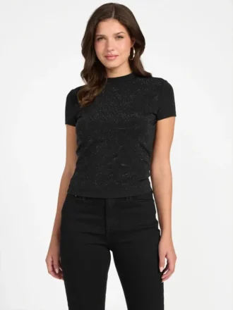 T-shirt à col montant Quattro G avec strass