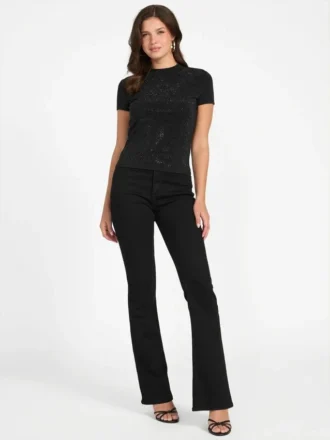 T-shirt à col montant Quattro G avec strass