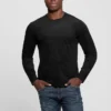 T-shirt à col rond en tricot imitation daim Garrett