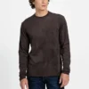 T-shirt à col rond en tricot imitation daim Garrett