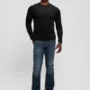 T-shirt à col rond en tricot imitation daim Garrett
