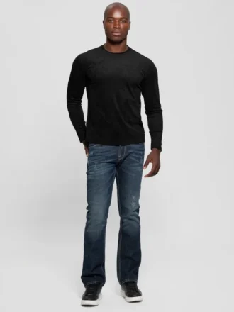 T-shirt à col rond en tricot imitation daim Garrett