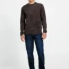 T-shirt à col rond en tricot imitation daim Garrett