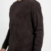 T-shirt à col rond en tricot imitation daim Garrett