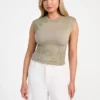 T-shirt corset à motif feuilles de palmier T-shirt corset à motif feuilles de palmier