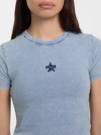 T-shirt court à col rond et étoile
