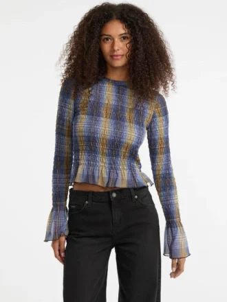 T-shirt imprimé en maille smockée éco-responsable Guess Originals