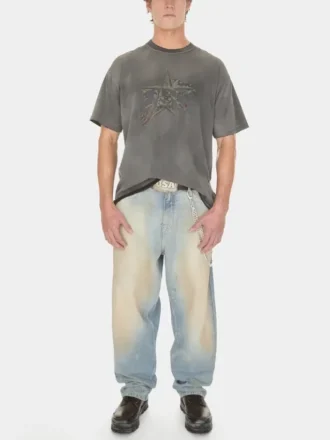 T-shirt à motif délavé