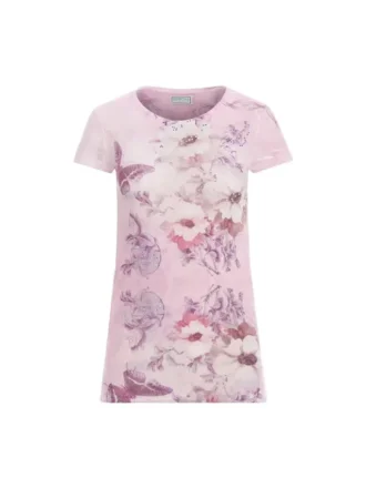 T-shirt à motif papillon délavé