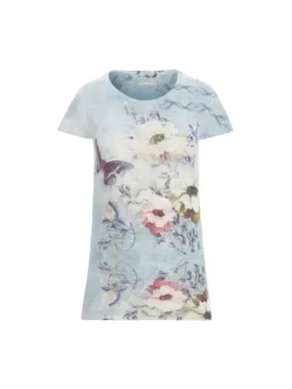 T-shirt à motif papillon délavé