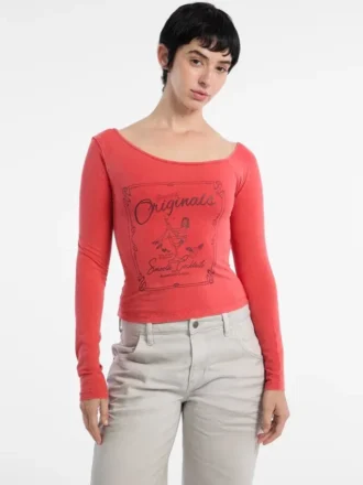 T-shirt à épaules dénudées Guess Originals