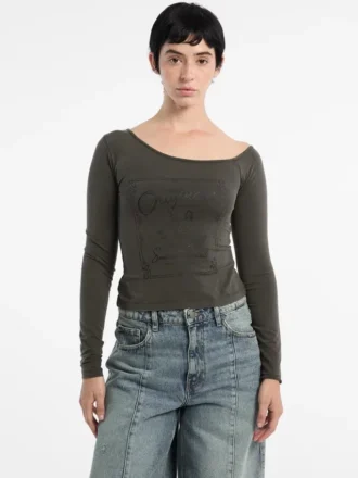 T-shirt à épaules dénudées Guess Originals