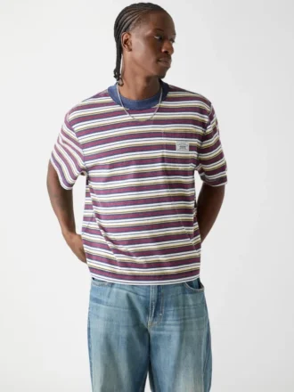 T-shirt à poche carrée rayé éco-responsable Guess Originals