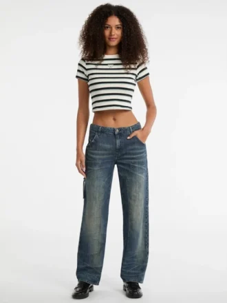 T-shirt rayé pour bébé Guess Originals Core