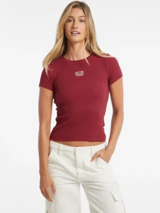 T-shirt slim à logo brodé
