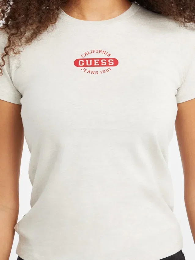 T-shirt slim à logo estampé et effet chiné T-shirt slim à logo estampé et effet chiné
