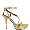 Talons à plateforme avec logo en chaîne et strass