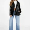 Trench court en simili cuir Marika