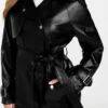 Trench court en simili cuir Marika
