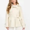 Trench court en simili cuir Marika